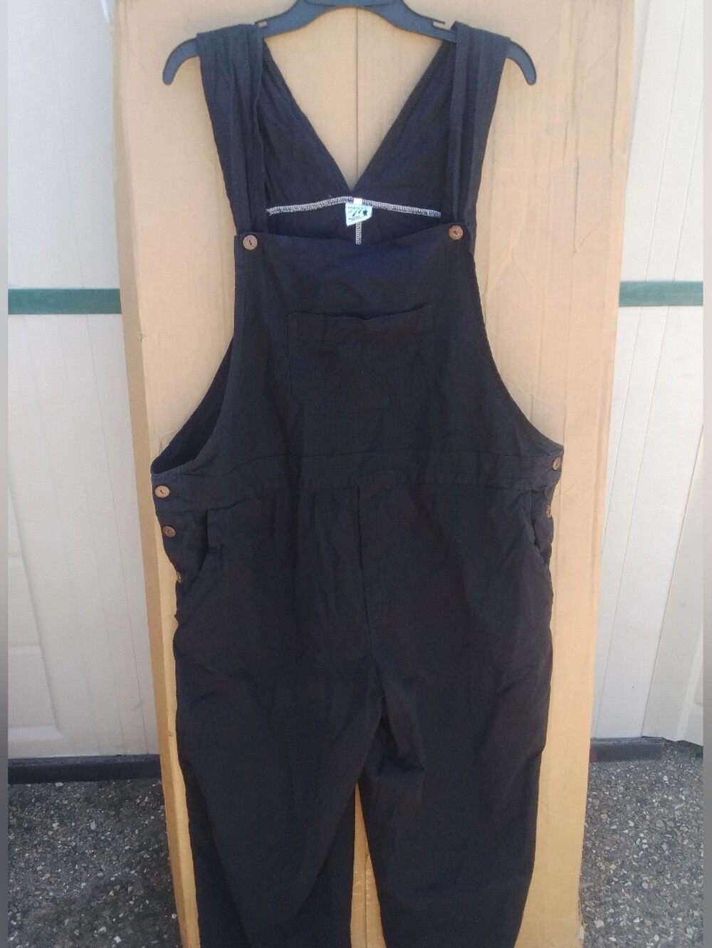 Ganesh Himal Bib Crop Length Overalls Cotton Black XL Adjustable